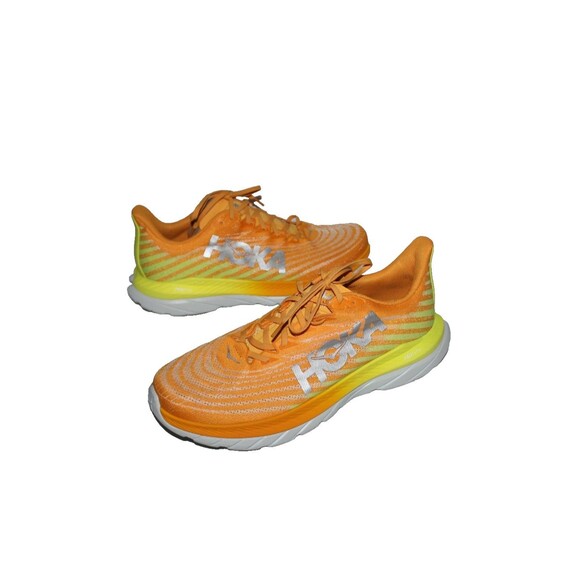 Hoka Mach 5 Men\'s Vibrant Orange Yellow Running Athletic Sneakers NEW SZ 14